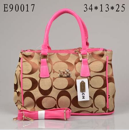 Coach Madison Signature Medium Pink Satchels DOO